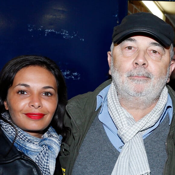 Exclusif - Saida Jawad et Gerard Jugnot - People au concert de Johnny Hallyday au POPB de Bercy à Paris - Jour 2. Le 15 juin 2013