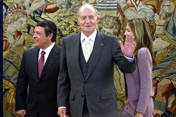 Letizia d'Espagne à Madrid a reçu le roi Abdullah II de Jordanie. Le 27 janvier 2010.