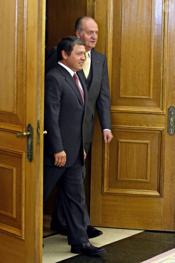 Letizia d'Espagne à Madrid a reçu le roi Abdullah II de Jordanie. Le 27 janvier 2010.