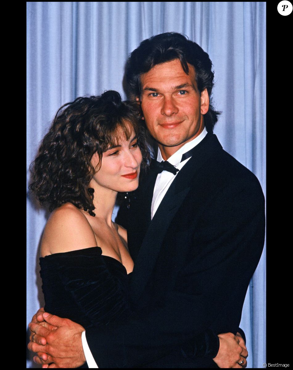 Patrick Swayze et Jennifer Grey aux Oscars en avril 1988