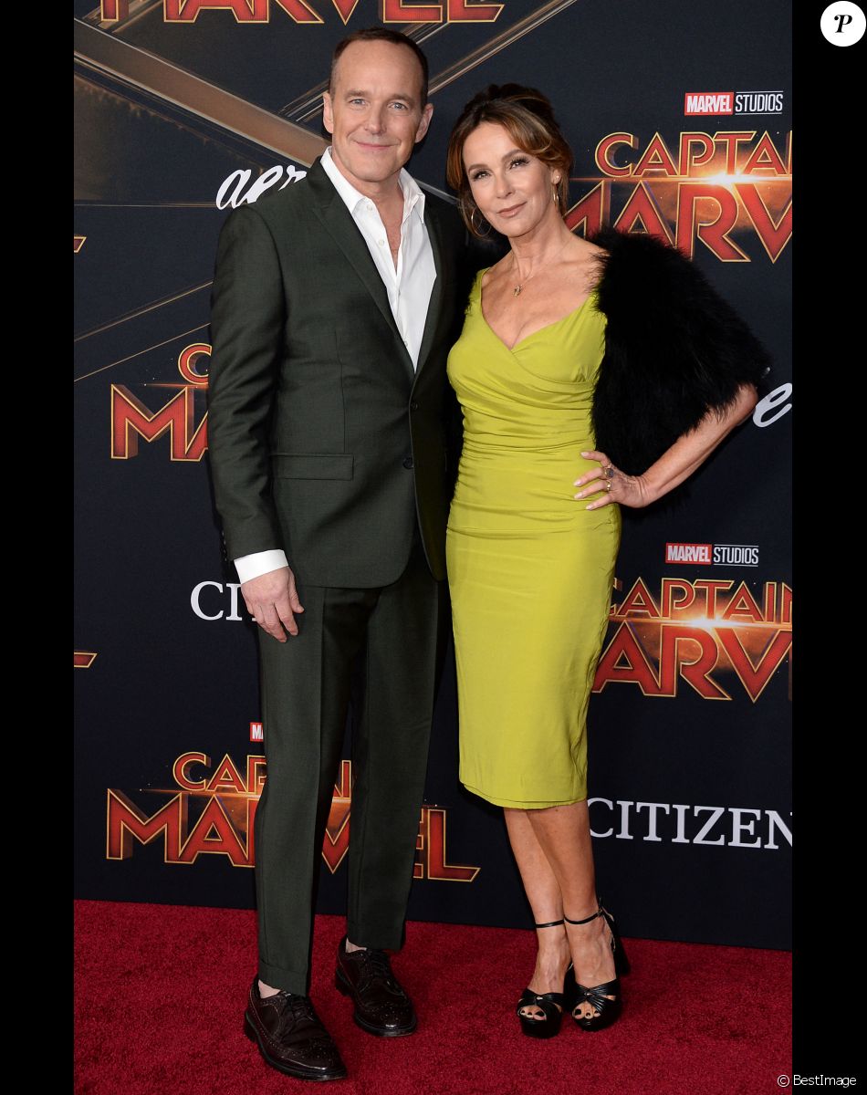 Jennifer Grey et son ex Clark Gregg à la première de Captain Marvel au théâtre El Capitan à Hollywood, Los Angeles, le 4 mars 2019