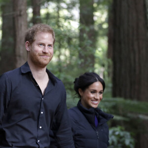 Le prince Harry, duc de Sussex et Meghan Markle, duchesse de Sussex (enceinte) visitent le site Redwoods Tree Walk à Rotorua, Nouvelle Zélande le 31 octobre 2018. 