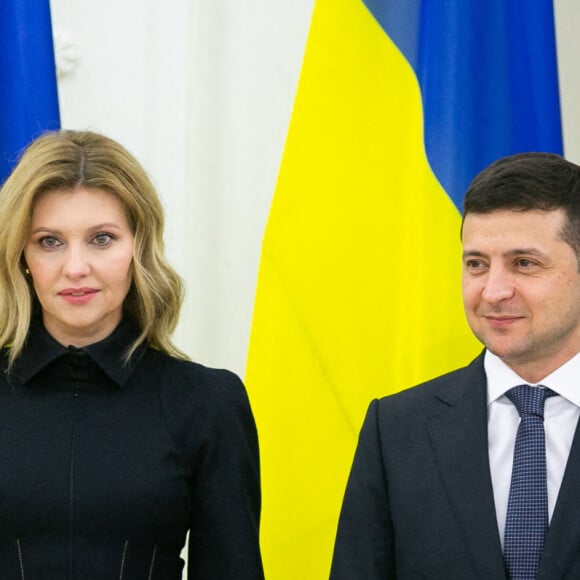 Le président ukrainien, Volodymyr Zelensky et sa femme la première dame, Olena Zelenska en Lituanie le 27 novembre 2019