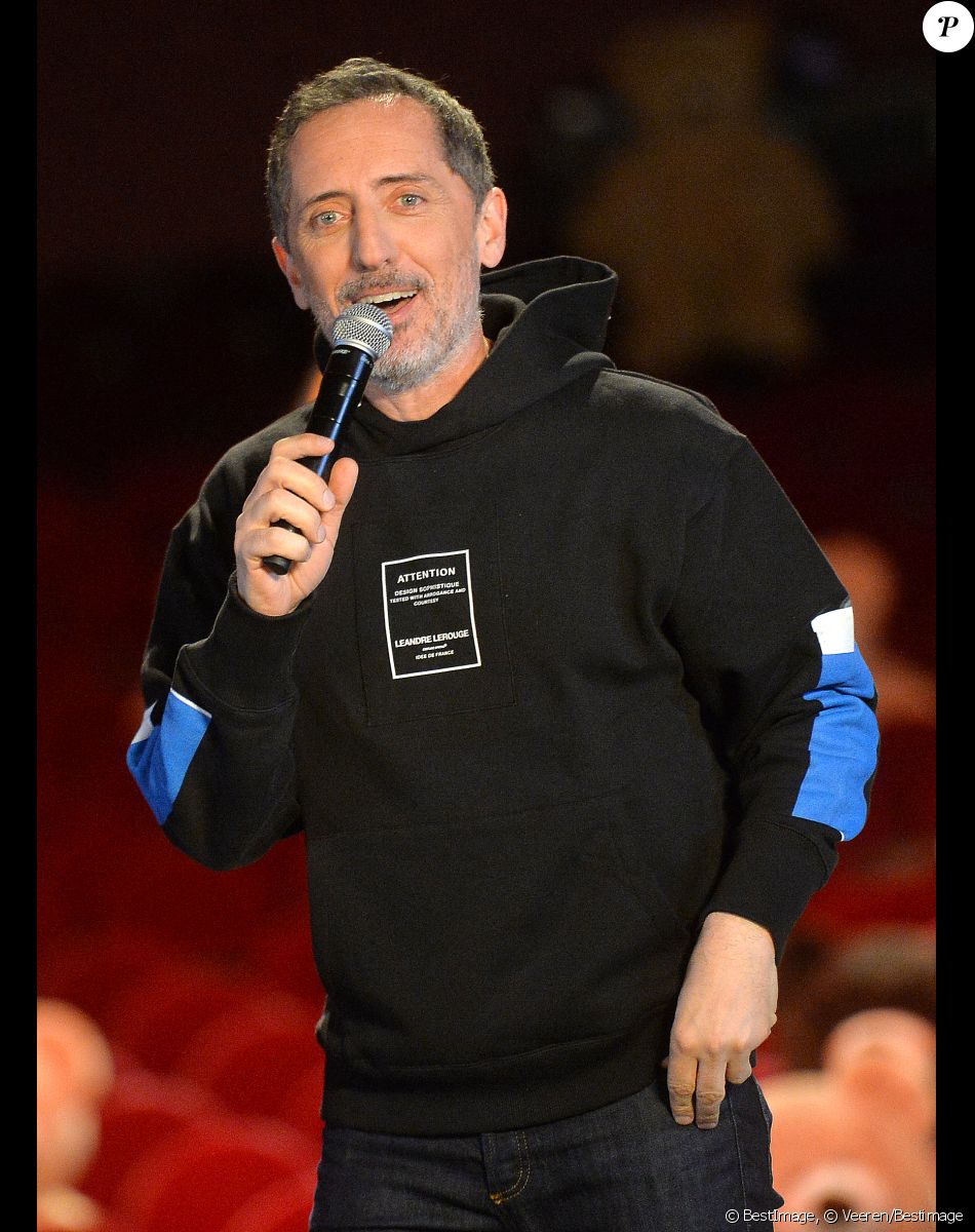 Exclusif - Gad Elmaleh lors du livestream "CamKev Comedy and Songs" de C.Lellouche et de K.Adams sur la plateforme de streaming Gigson.live au théâtre Mogador à Paris, France, le 5 avril 2021. © Veeren/Bestimage