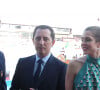 Gad Elmaleh et sa compagne Charlotte Casiraghi arrivant à la soirée pour l'inauguration du nouveau Yacht Club de Monaco, Port Hercule, le 20 juin 2014. 