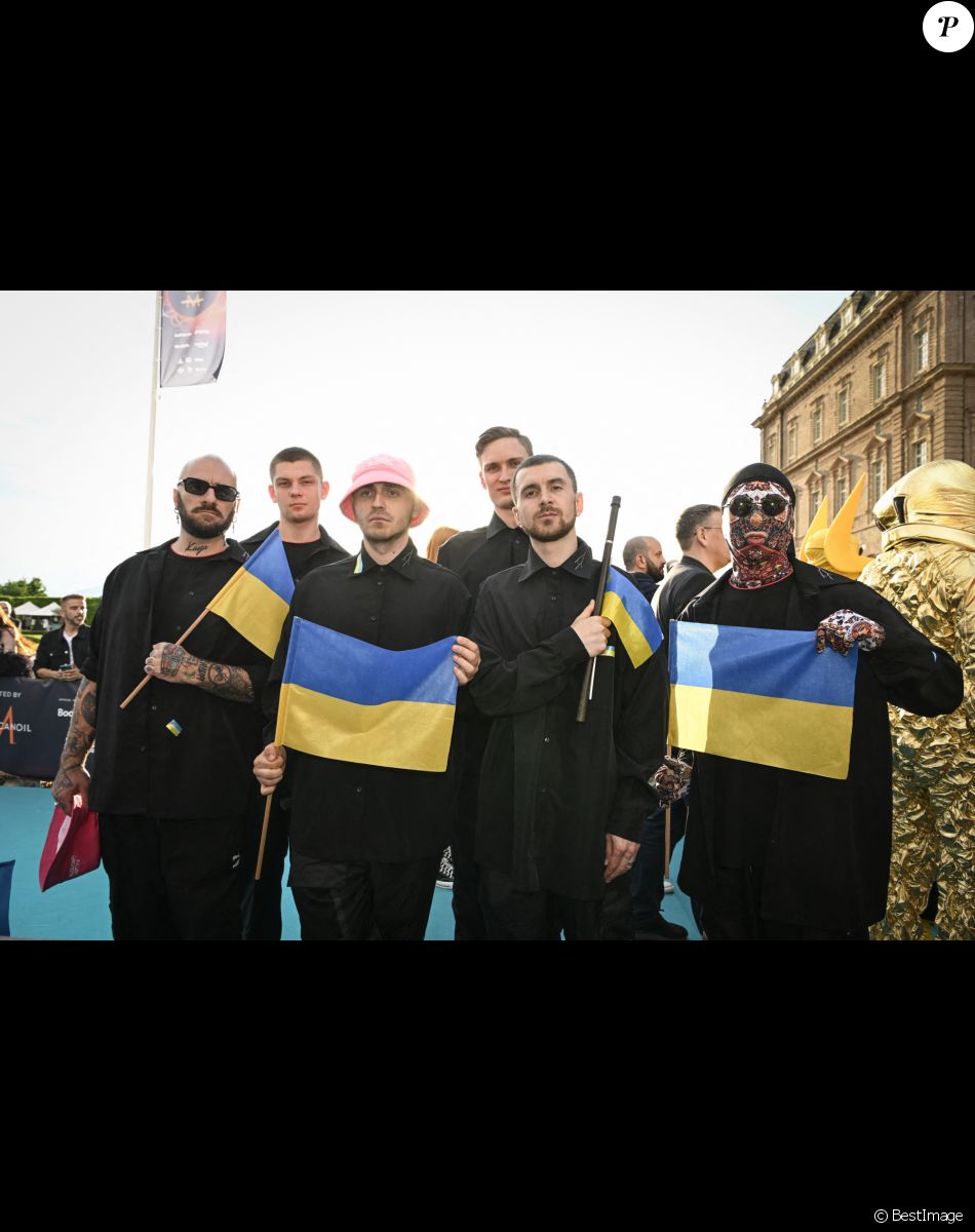 L'Ukraine : Kalush Orchestra au photocall de "l'Eurovision 2022" à Turin, le 8 mai 2022.