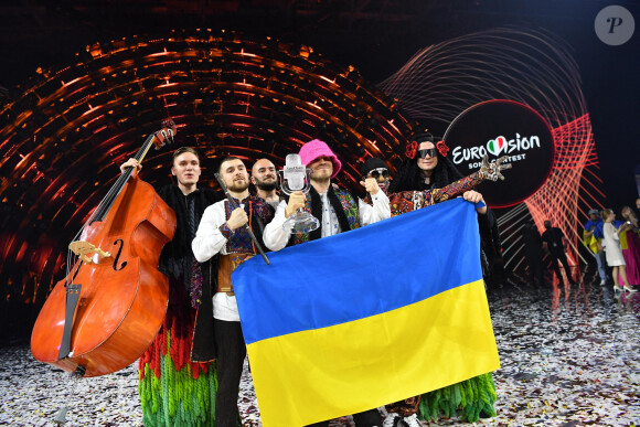 Kalush Orchestra Ukraine - L'Ukraine remporte le concours de chanson Eurovision 2022 au Pala Olimpico de Turin, Italie, le 14 mai 2022. © ANSA/Zuma Press/Bestimage 