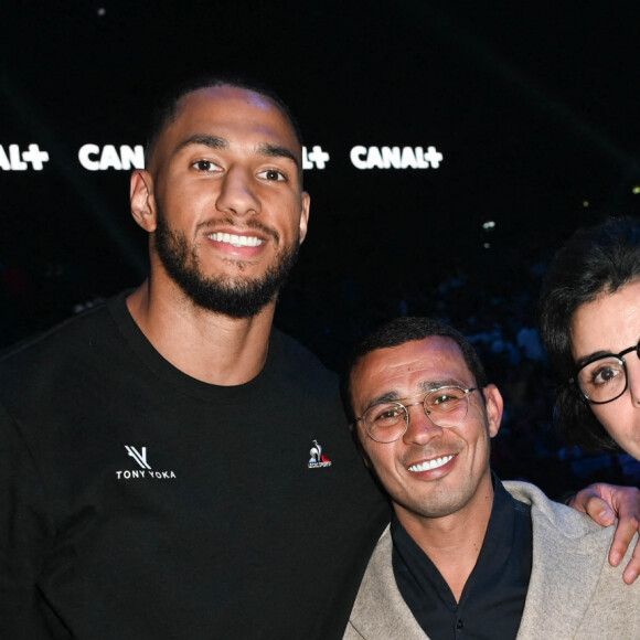 Tony Yoka, Brahim Asloum et Rachida Dati - Les célébrités assistent au combat de boxe opposant le français Tony Yoka au congolais Martin Bakula à l'AccorHotels Arena à Paris, France, le 14 mai 2022. © Coadic Guirec/Bestimage