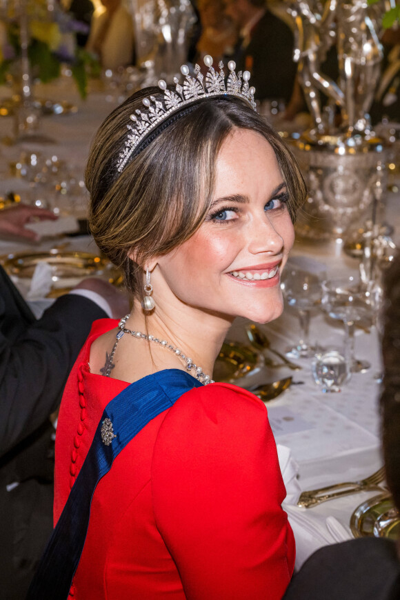 Princesse Sofia de Suède - Dîner d'Etat au palais royal de Stockholm, en l'honneur du président finlandais, le 17 mai 2022.