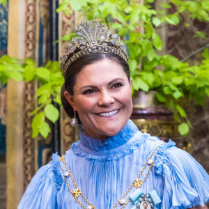 Princesse Victoria de Suède - Dîner d'Etat au palais royal de Stockholm, en l'honneur du président finlandais, le 17 mai 2022.