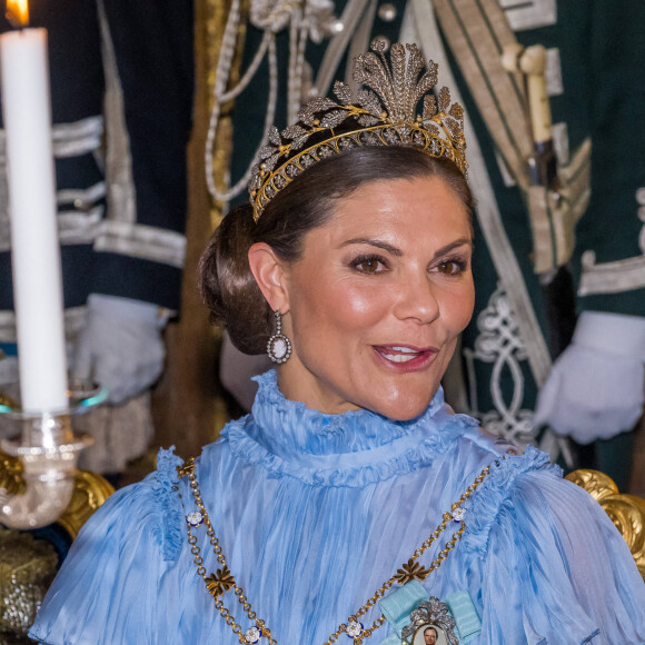 Princesse Victoria de Suède - Dîner d'Etat au palais royal de Stockholm, en l'honneur du président finlandais, le 17 mai 2022.