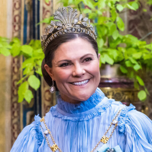 Princesse Victoria de Suède - Dîner d'Etat au palais royal de Stockholm, en l'honneur du président finlandais, le 17 mai 2022.