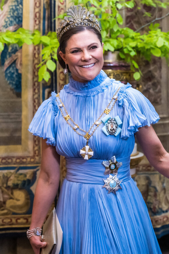 Princesse Victoria de Suède - Dîner d'Etat au palais royal de Stockholm, en l'honneur du président finlandais, le 17 mai 2022.