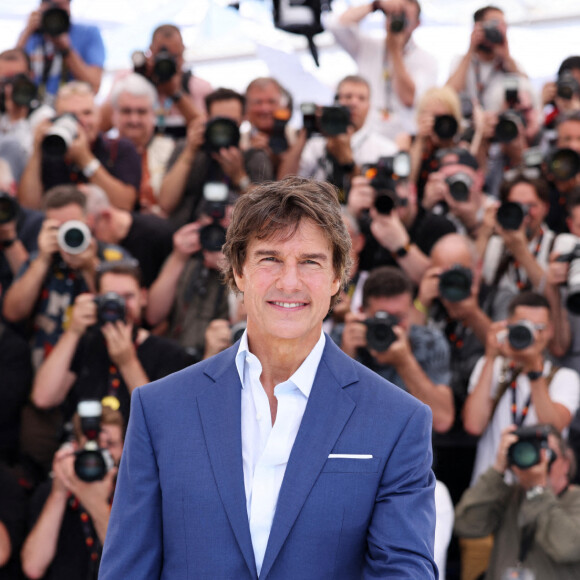 Tom Cruise au photocall de "Top Gun: Maverick " lors du 75ème Festival International du Film de Cannes, le 18 mai 2022. © Dominique Jacovides / Bestimage 