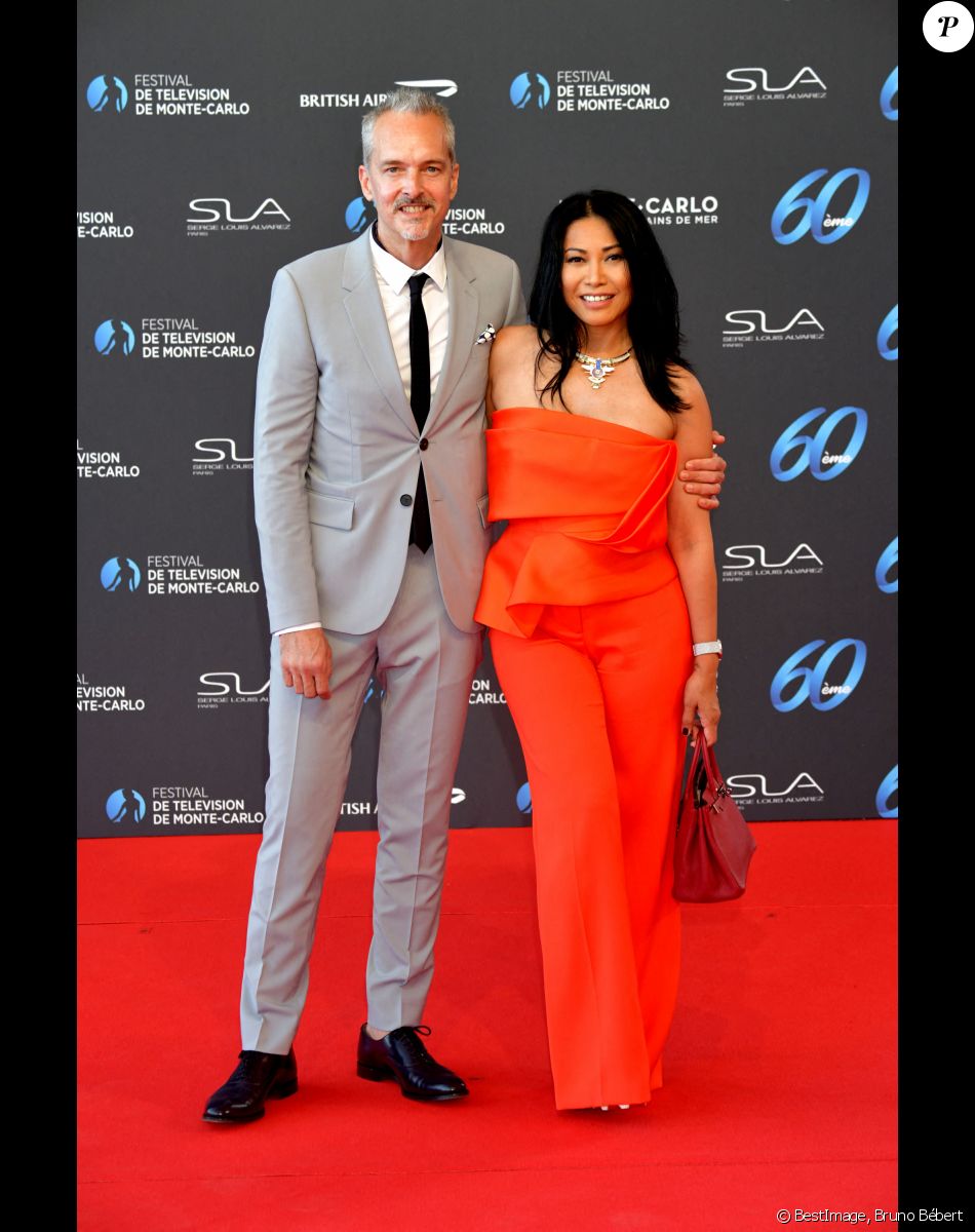Anggun et son mari Christian Kretschmar lors de la soirée d'ouverture du 60ème Festival de Télévision de Monte-Carlo au Grimaldi Forum à Monaco, le 18 juin 2021. Créé en 1961 par le Prince Rainier III de Monaco, le Festival de Télévision de Monte-Carlo présente, depuis plus d'un demi-siècle, les tendances du petit écran et anticipe les révolutions du secteur. © Bruno Bébert/Bestimage