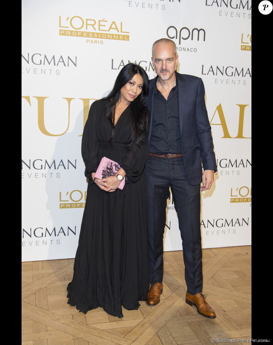 Anggun et son compagnon Christian Kretschmar - Couture Ball by Langman Events" Closing Fashion week en Présence de Madame A. Laffont aux platines au Mona Bismarck American Center à Paris , le 26 janvier 2018. © Pierre Perusseau/Bestimage