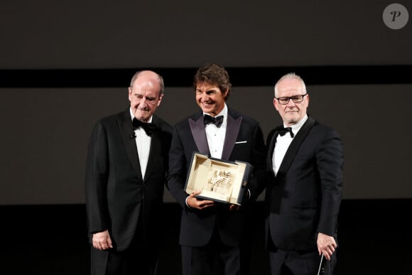 Pierre Lescure, Thierry Frémaux - Remise de la palme d'honneur à Tom Cruise lors du 75ème Festival International du Film de Cannes. Le 18 mai 2022 © Dominique Jacovides / Bestimage 