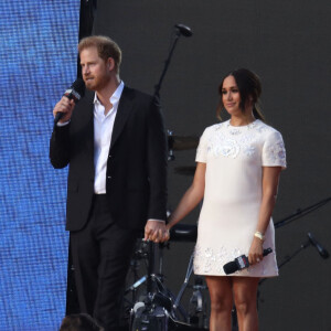 Le prince Harry et Meghan Markle - Concert Global Citizens 2021 au coeur de Central Park à New York le 25 septembre 2021. 