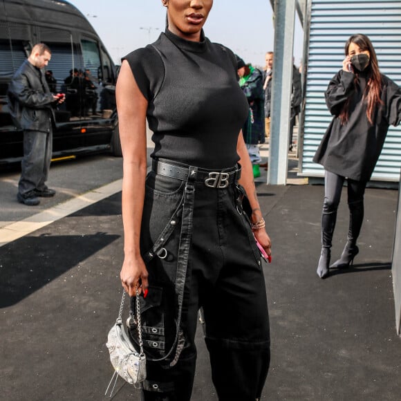 Aya Nakamura - Arrivées au défilé Balenciaga Automne/Hiver 2022/2023 lors de la Fashion Week de Paris au Bourget à Paris, France, le 6 mars 2022. © Da Silva-Perusseau/Bestimage 