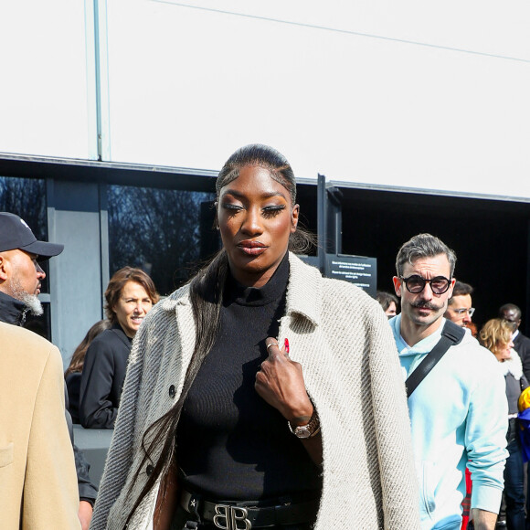 Aya Nakamura - Sorties du défilé Balenciaga Automne/Hiver 2022/2023 lors de la Fashion Week de Paris au Bourget à Paris, France, le 6 mars 2022. © Da Silva-Perusseau/Bestimage 