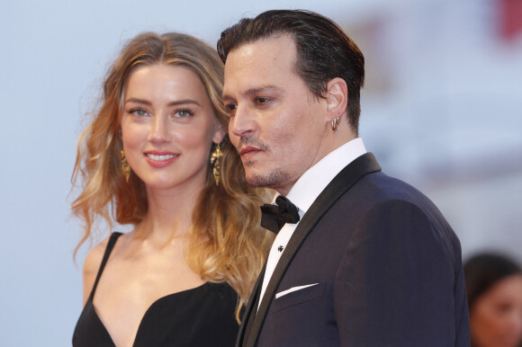 Amber Heard et son mari Johnny Depp - Première du film Black Mass (Strictly Criminal) lors du 72e festival du film de Venise (la Mostra), le 4 septembre 2015.