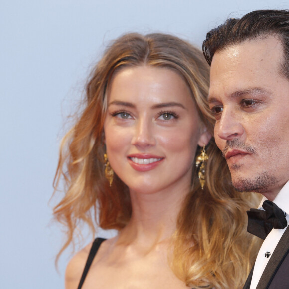 Amber Heard et son mari Johnny Depp - Première du film Black Mass (Strictly Criminal) lors du 72e festival du film de Venise (la Mostra), le 4 septembre 2015.
