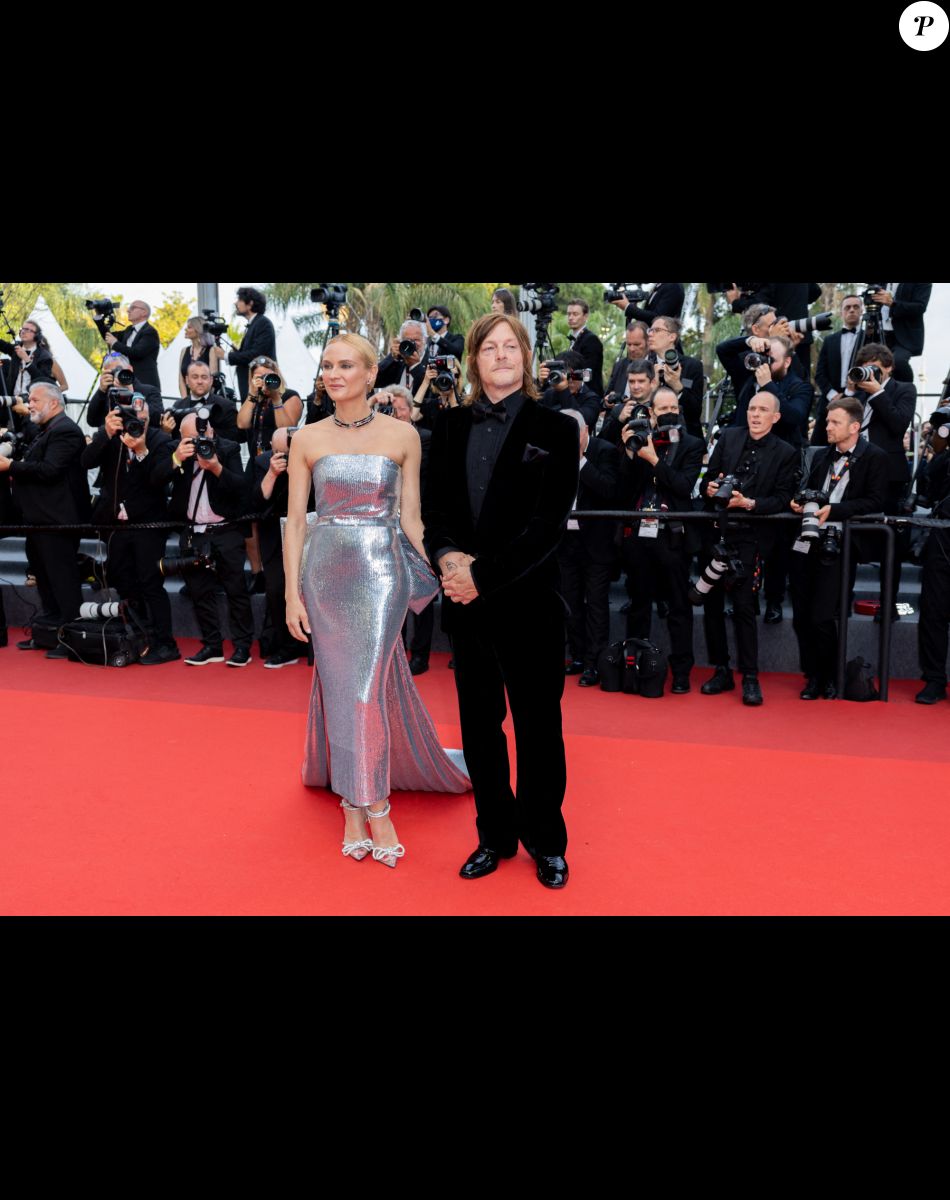 Diane Kruger et son compagnon Norman Reedus - Montée des marches pour la cérémonie de clôture du 75ème Festival International du Film de Cannes. Le 28 mai 2022 © Olivier Borde / Bestimage