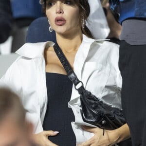 Nabilla Vergara (enceinte) - Les célébrités assistent à la victoire du Real Madrid face à Liverpool (1-0) en finale de la Ligue des Champions au stade de France, le 28 mai 2022. © Cyril Moreau / Bestimage