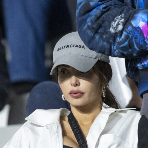 Nabilla Vergara (enceinte) - Les célébrités assistent à la victoire du Real Madrid face à Liverpool (1-0) en finale de la Ligue des Champions au stade de France, le 28 mai 2022. © Cyril Moreau / Bestimage