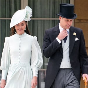 Le prince William, duc de Cambridge, et Catherine (Kate) Middleton, duchesse de Cambridge, lors d'une Royal Garden Party au Buckingham Palace à Londres, Royaume Uni, le 25 mai 2022. 