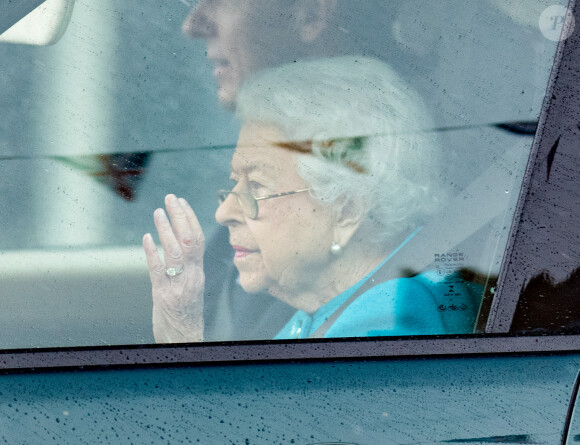 La reine Elizabeth II d'Angleterre arrive au château de Windsor, en provenance de Balmoral, deux jours avant le début des célébrations du jubilé de platine de son règne. Le 31 mai 2022.