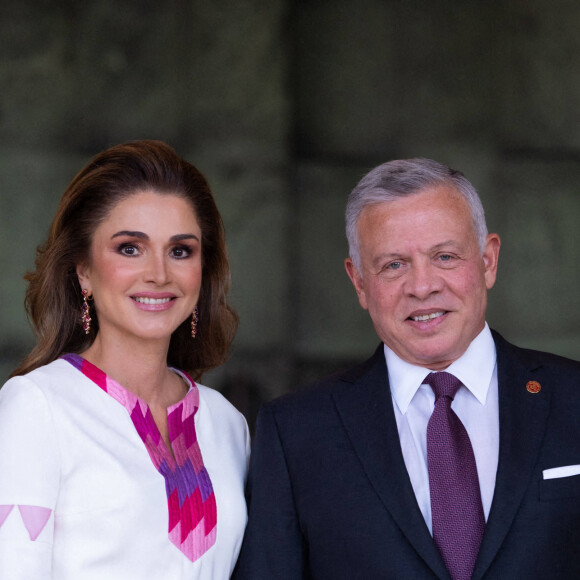 La reine Rania et le roi Abdallah II de Jordanie lors de la célébration du 76ème anniversaire de la fête de l'indépendance de la Jordanie à Amman, Jordanie, le 25 mai 2022. © Dana Press/Bestimage 