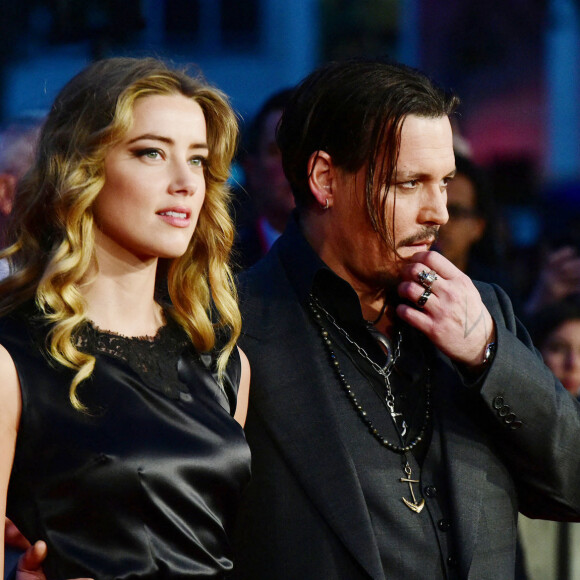 Johnny Depp et sa femme Amber Heard - Avant-première du film "Black Mass" lors du Festival BFI à Londres