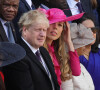 Le premier ministre Boris Johnson et sa femme Carrie Symonds lors de la parade militaire "Trooping the Colour" dans le cadre de la célébration du jubilé de platine (70 ans de règne) de la reine Elizabeth II à Londres, le 2 juin 2022.