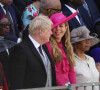 Le premier ministre Boris Johnson et sa femme Carrie Symonds lors de la parade militaire "Trooping the Colour" dans le cadre de la célébration du jubilé de platine (70 ans de règne) de la reine Elizabeth II à Londres, le 2 juin 2022.