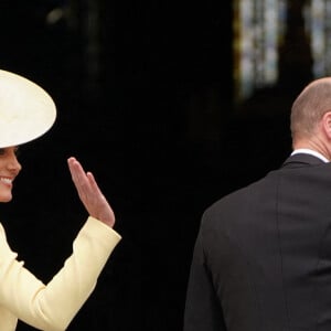 La princesse Anne d'Angleterre, Catherine Kate Middleton, duchesse de Cambridge, le prince William, duc de Cambridge - Les membres de la famille royale et les invités lors de la messe célébrée à la cathédrale Saint-Paul de Londres, dans le cadre du jubilé de platine (70 ans de règne) de la reine Elisabeth II d'Angleterre. Londres, le 3 juin 2022.