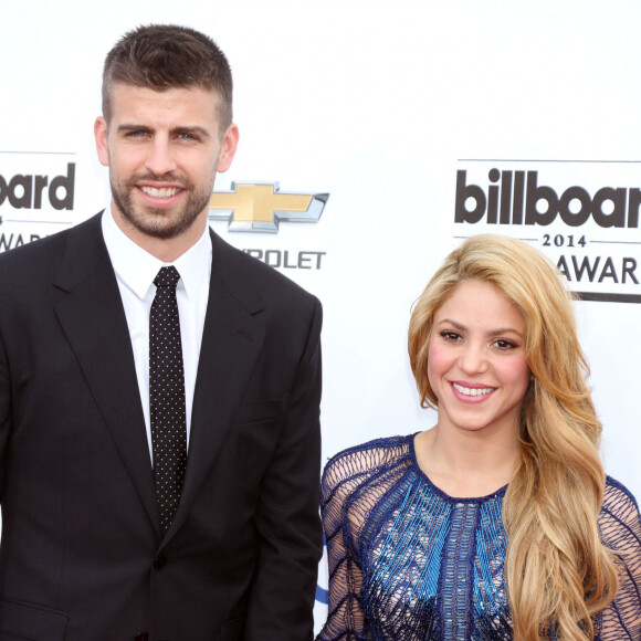 Gerard Pique et sa compagne la chanteuse Shakira - Photocall à l'occasion de la cérémonie des Billboard Music Awards 2014 à Las Vegas