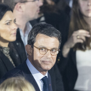 Manuel Valls - Le président Emmanuel Macron prononce un discours au Champ de Mars le soir de sa victoire à l'élection présidentielle le 24 avril 2022. © Cyril Moreau / Bestimage 