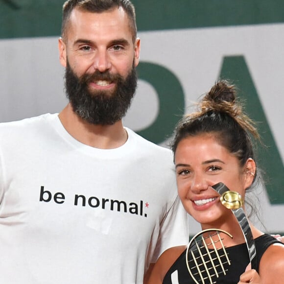 Exclusif - Benoît Paire et sa compagne Julie Bertin lors d'un match de tennis à Roland Garros, Paris. © Veeren/Bestimage