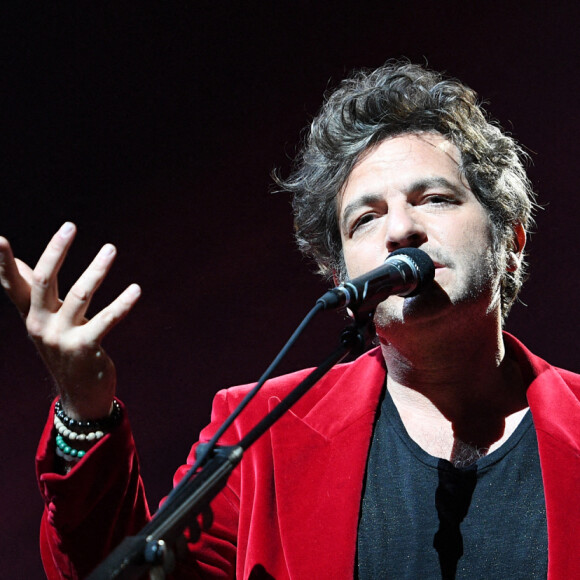 M (Matthieu Chedid) - Le chanteur M et la chanteuse Nach lors du premier concert avec du public dans les studios de Radio France avec son orchestre philharmonique. Ce concert sera retransmis le 23 juin sur la chaîne Culture Box du groupe France TV. Le 1er juin 2021 © Veeren / Bestimage 