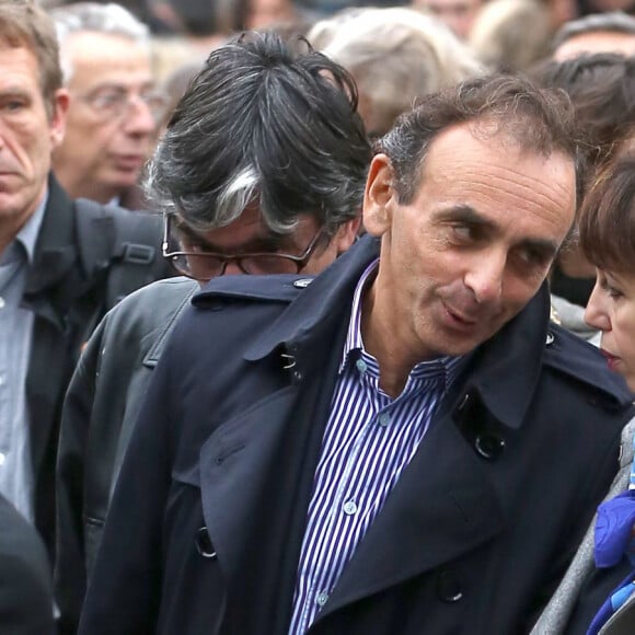 Eric Zemmour et Mylène Chichportich lors des obsèques de Philippe Cohen en 2013