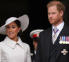 Le prince Harry, duc de Sussex, et Meghan Markle, duchesse de Sussex - Les membres de la famille royale et les invités à la sortie de la messe du jubilé, célébrée à la cathédrale Saint-Paul de Londres, Royaume Uni
