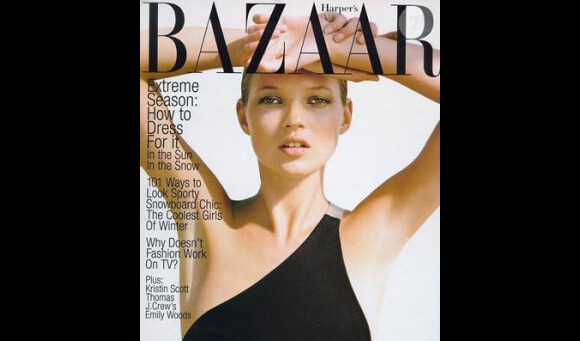 Kate Moss en couverture du magazine Harper's Bazaar. 2000