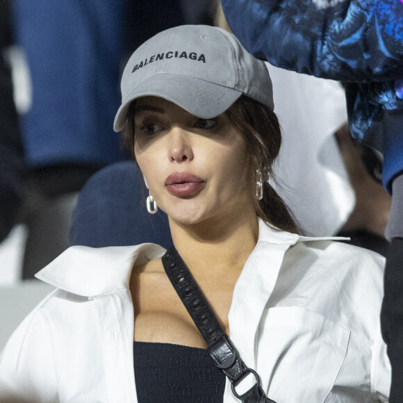 Nabilla Vergara (enceinte) - Les célébrités assistent à la victoire du Real Madrid face à Liverpool (1-0) en finale de la Ligue des Champions au stade de France, le 28 mai 2022. © Cyril Moreau / Bestimage