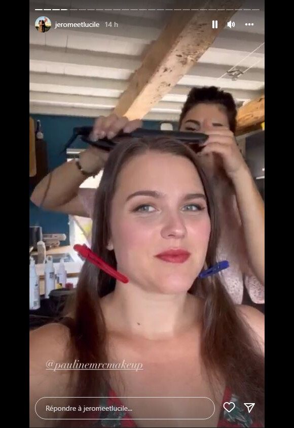 Lucile de "L'amour est dans le pré" lors de son essayage maquillage et coiffure