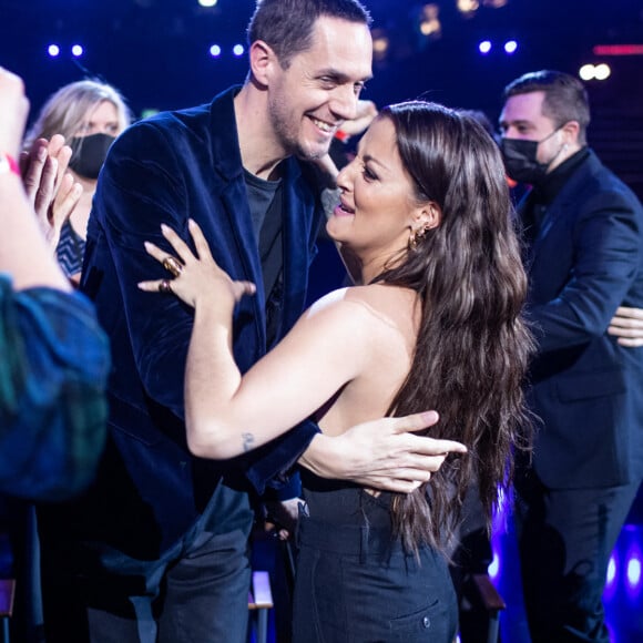 Grand Corps Malade (Victoire de la chanson originale) et Camille Lellouche (Victoire de la chanson originale) - Backstage de la 36ème édition des Victoires de la Musique à la Seine Musicale à Boulogne-Billancourt, France, le 12 février 2021. © Cyril Moreau/Bestimage 