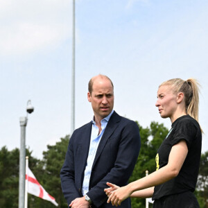 Le prince William visite St George's Park à Burton-on-Trent, pour rencontrer l'équipe féminine d'Angleterre avant l'Euro féminin de l'UEFA 2022. Le 15 juin 2022.