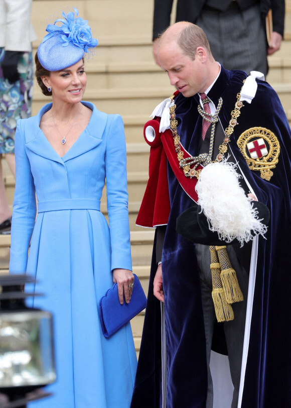 Kate Middleton, le prince William - Service annuel de l'Ordre de la jarretière à la chapelle Saint-Georges du château de Windsor, le 13 juin 2022.