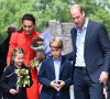 Kate Middleton, le prince William et leurs enfants, la princesse Charlotte et le prince George - Visite à Cardiff, à l'occasion du jubilé de platine de la reine d'Angleterre. Le 4 juin 2022.