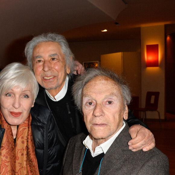 Claude Lelouch, Nicole Croisille, Francis Lai et Jean-Louis Trintignant - People à la projection du film "Un homme et une femme" en version restaurée, pour fêter les 50 ans du film ainsi que les 13 ans de Sophie Dulac Distribution au cinéma L'Arlequin, à Paris, le 6 novembre 2016. © Coadic Guirec/Bestimage 